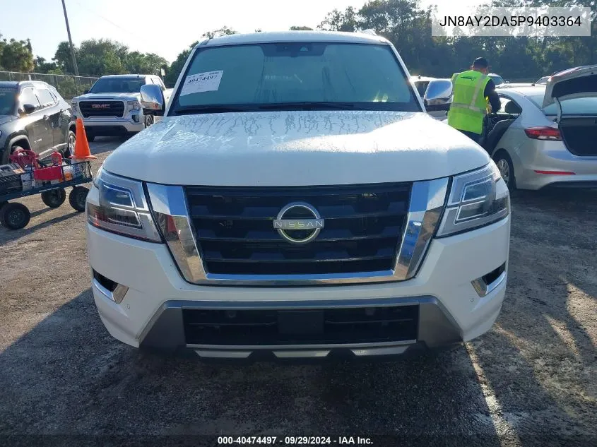 2023 Nissan Armada Platinum VIN: JN8AY2DA5P9403364 Lot: 40474497