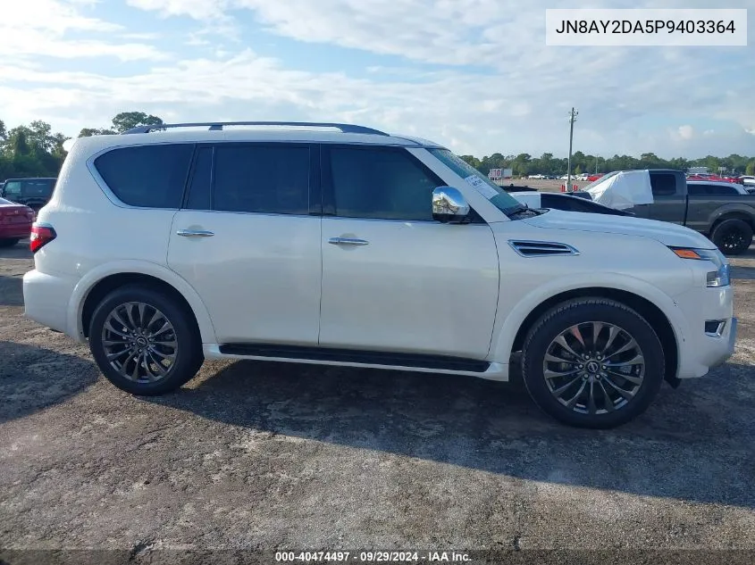 2023 Nissan Armada Platinum VIN: JN8AY2DA5P9403364 Lot: 40474497