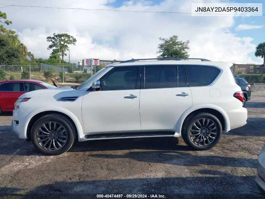 2023 Nissan Armada Platinum VIN: JN8AY2DA5P9403364 Lot: 40474497