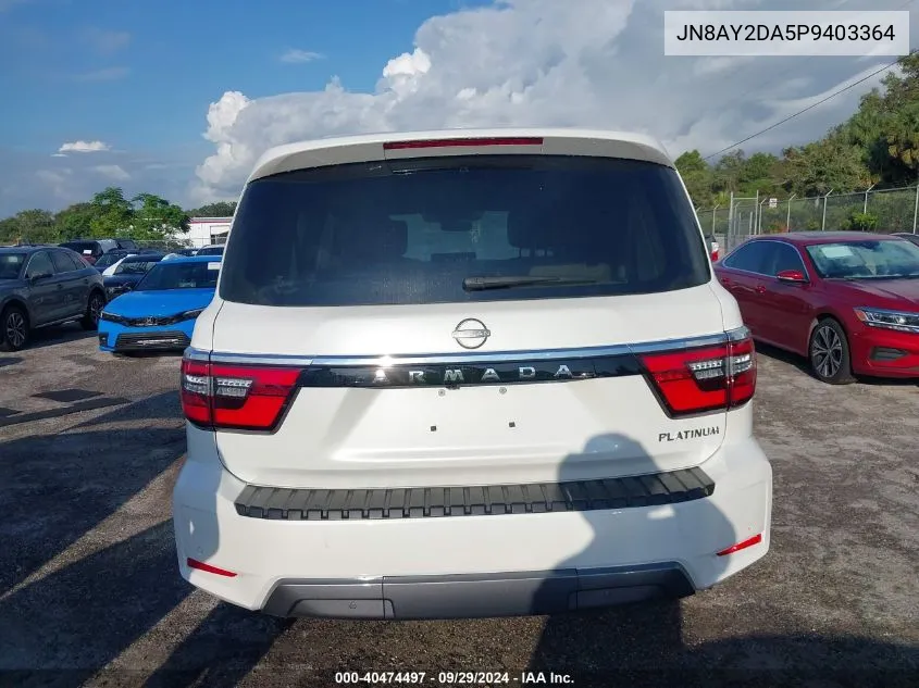 2023 Nissan Armada Platinum VIN: JN8AY2DA5P9403364 Lot: 40474497