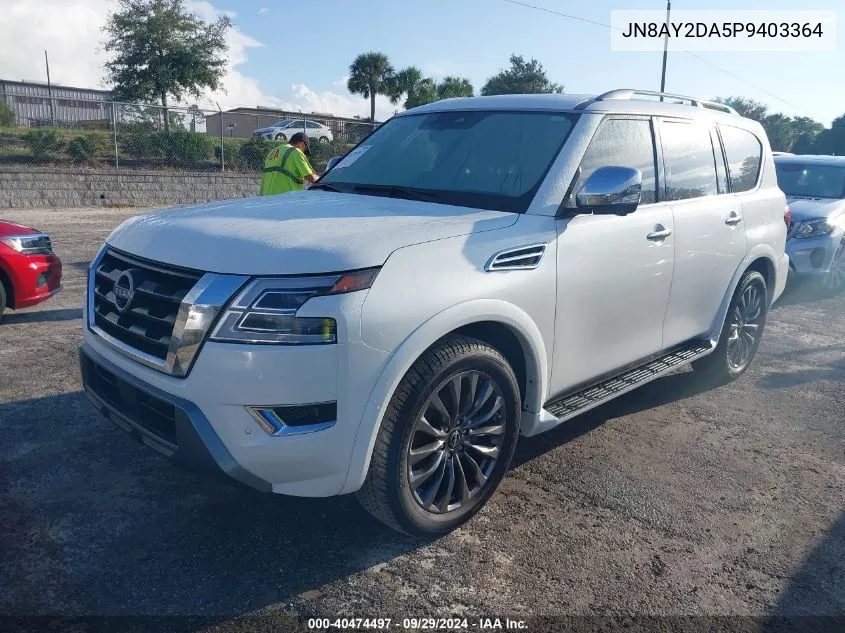 2023 Nissan Armada Platinum VIN: JN8AY2DA5P9403364 Lot: 40474497