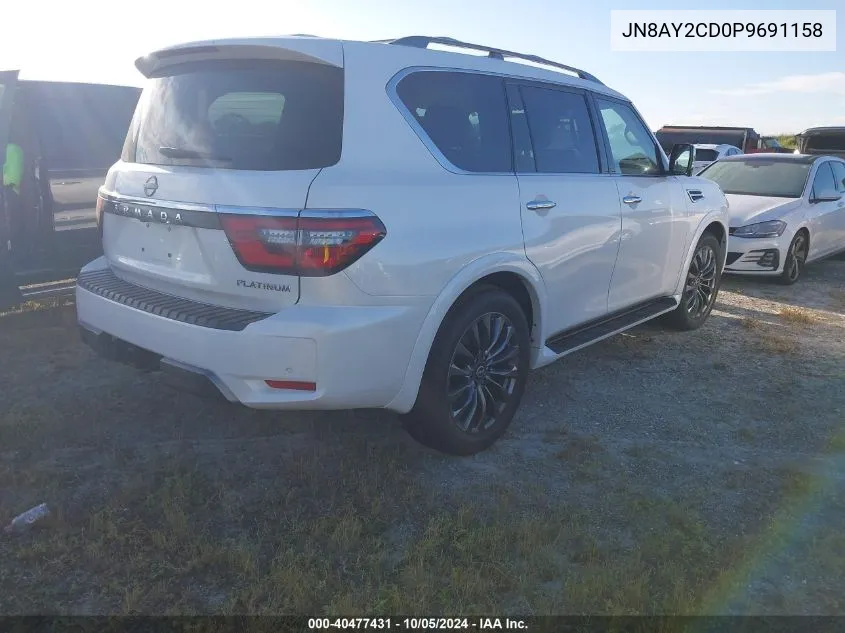 2023 Nissan Armada Platinum VIN: JN8AY2CD0P9691158 Lot: 40477431