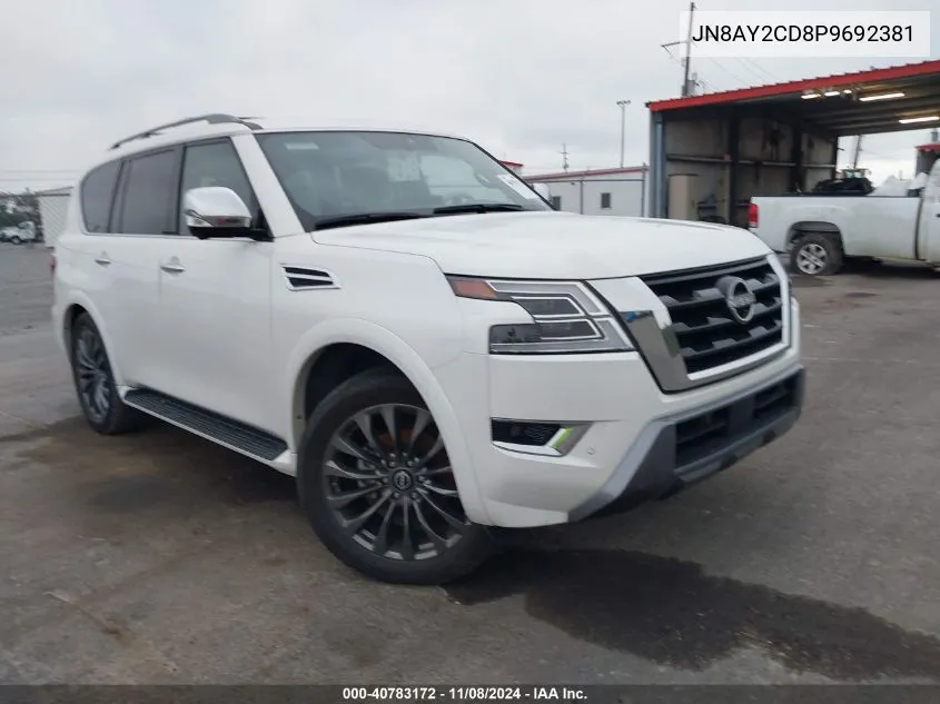 2023 Nissan Armada Platinum 4Wd VIN: JN8AY2CD8P9692381 Lot: 40783172