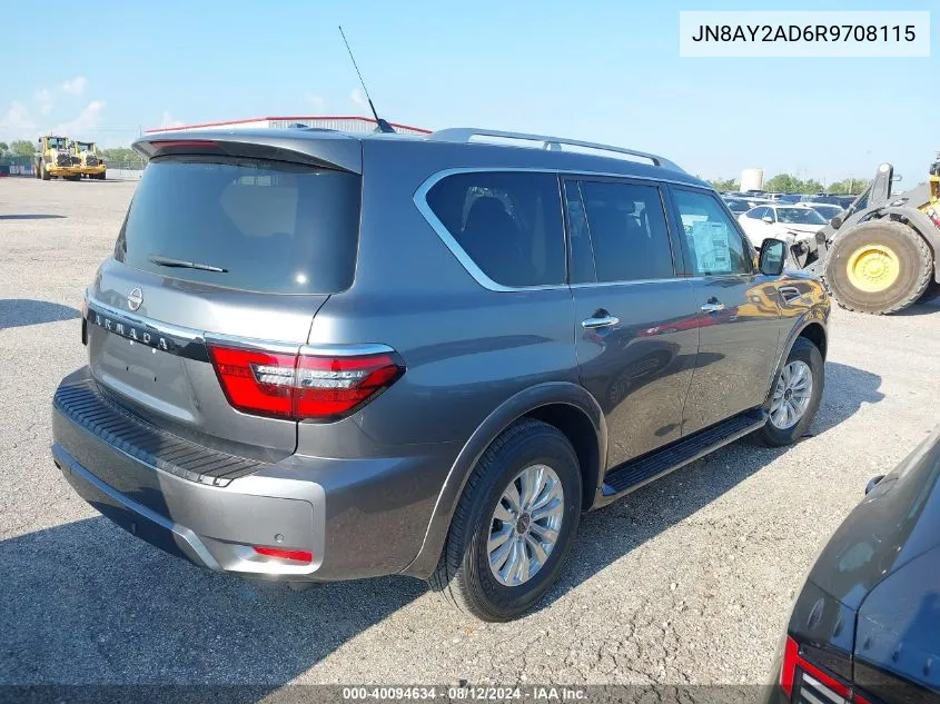 2024 Nissan Armada Sv 4Wd VIN: JN8AY2AD6R9708115 Lot: 40094634