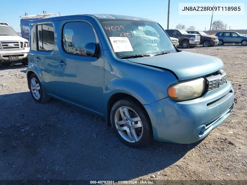 2009 Nissan Cube 1.8Sl VIN: JN8AZ28RX9T118985 Lot: 40792851