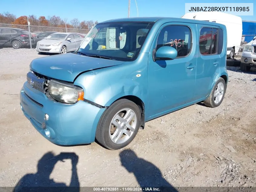 2009 Nissan Cube 1.8Sl VIN: JN8AZ28RX9T118985 Lot: 40792851