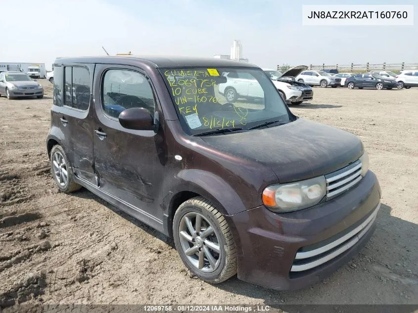 2010 Nissan Cube 1.8 Krom VIN: JN8AZ2KR2AT160760 Lot: 12069758