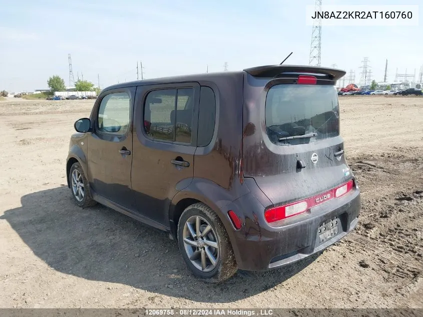 2010 Nissan Cube 1.8 Krom VIN: JN8AZ2KR2AT160760 Lot: 12069758