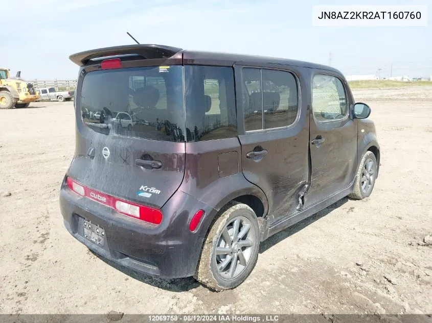 2010 Nissan Cube 1.8 Krom VIN: JN8AZ2KR2AT160760 Lot: 12069758