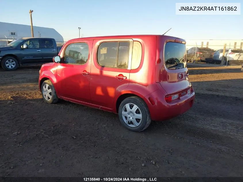 2010 Nissan Cube S/Sl/Krom VIN: JN8AZ2KR4AT161862 Lot: 12135840