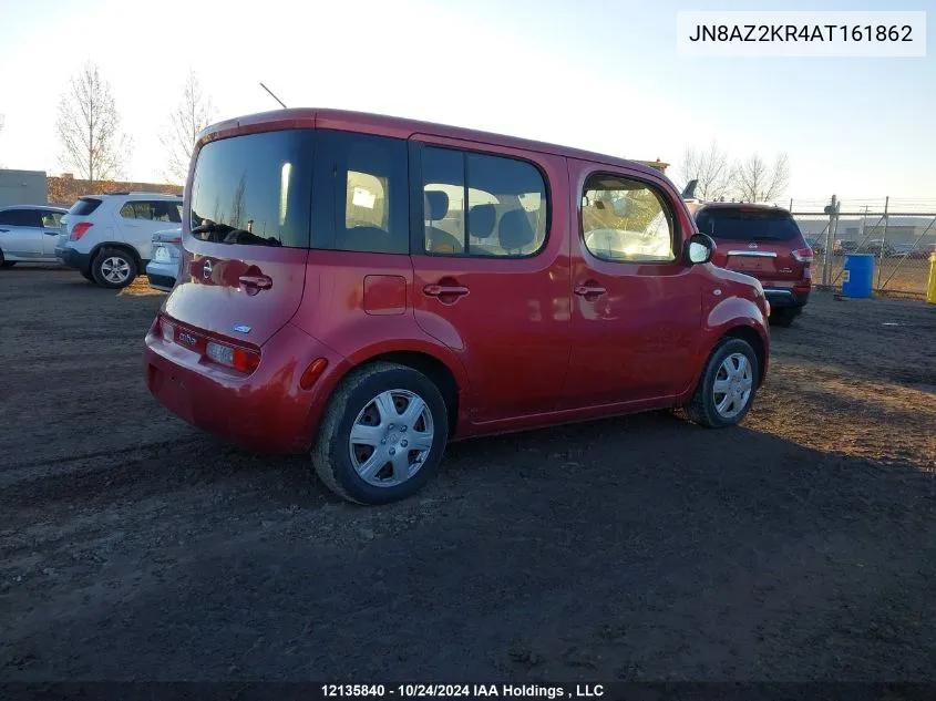 2010 Nissan Cube S/Sl/Krom VIN: JN8AZ2KR4AT161862 Lot: 12135840