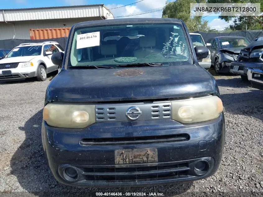 2011 Nissan Cube 1.8S VIN: JN8AZ2KR6BT212800 Lot: 40146436