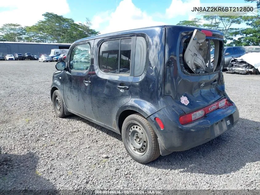 2011 Nissan Cube 1.8S VIN: JN8AZ2KR6BT212800 Lot: 40146436