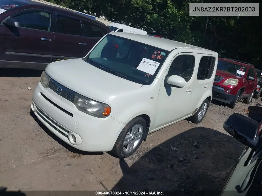 2011 Nissan Cube 1.8Sl VIN: JN8AZ2KR7BT202003 Lot: 40578324