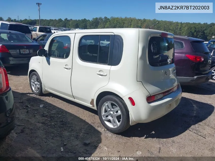 2011 Nissan Cube 1.8Sl VIN: JN8AZ2KR7BT202003 Lot: 40578324