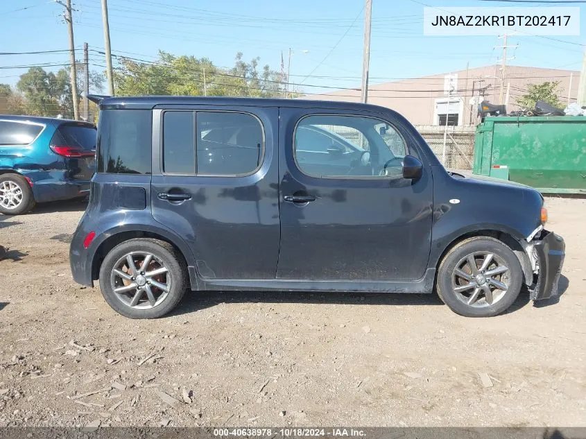 2011 Nissan Cube 1.8 Krom VIN: JN8AZ2KR1BT202417 Lot: 40638978