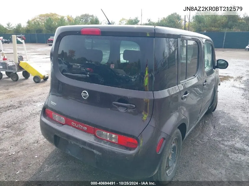 2011 Nissan Cube 1.8S VIN: JN8AZ2KR0BT212579 Lot: 40694491