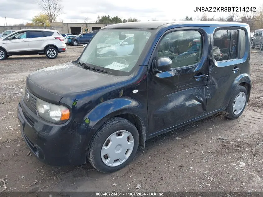 2011 Nissan Cube 1.8S VIN: JN8AZ2KR8BT214242 Lot: 40723451