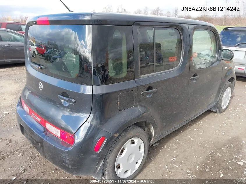 2011 Nissan Cube 1.8S VIN: JN8AZ2KR8BT214242 Lot: 40723451