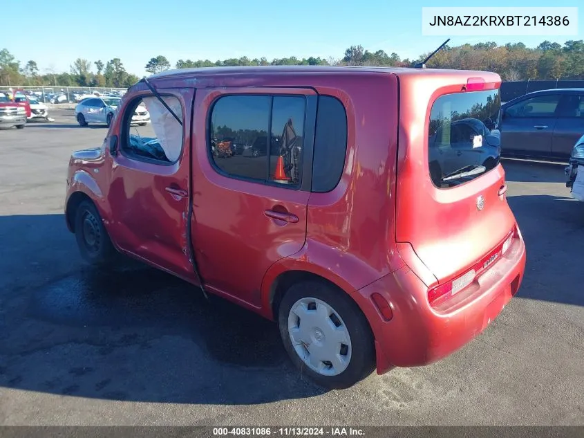 2011 Nissan Cube 1.8S VIN: JN8AZ2KRXBT214386 Lot: 40831086