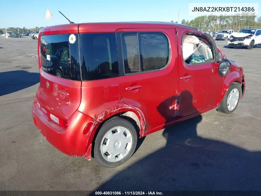 2011 Nissan Cube 1.8S VIN: JN8AZ2KRXBT214386 Lot: 40831086