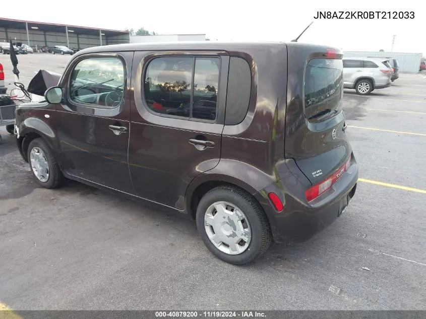 2011 Nissan Cube 1.8S VIN: JN8AZ2KR0BT212033 Lot: 40879200