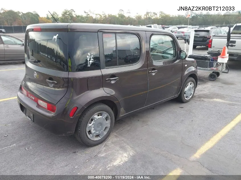 2011 Nissan Cube 1.8S VIN: JN8AZ2KR0BT212033 Lot: 40879200