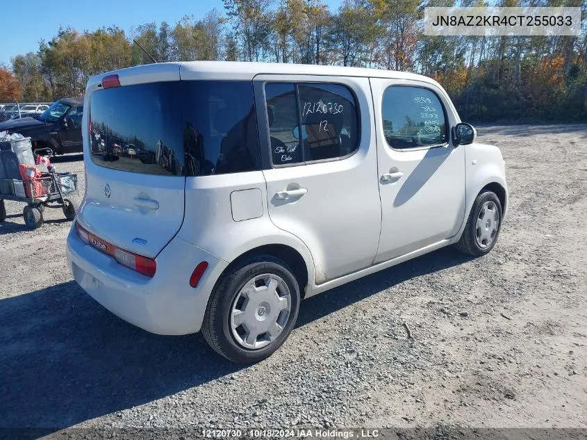 2012 Nissan Cube 1.8 S VIN: JN8AZ2KR4CT255033 Lot: 12120730