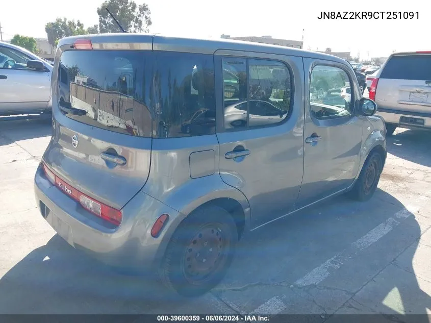 2012 Nissan Cube 1.8 S VIN: JN8AZ2KR9CT251091 Lot: 39600359