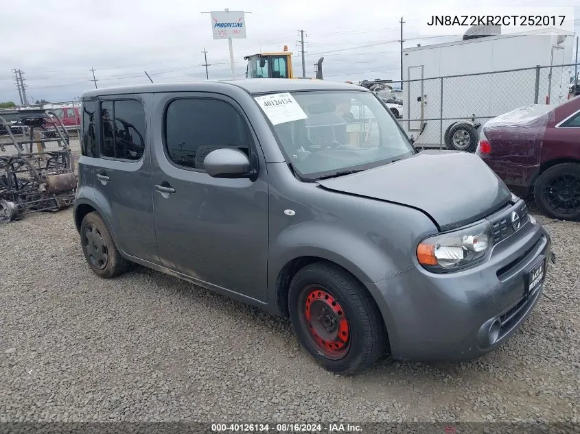 2012 Nissan Cube 1.8 S VIN: JN8AZ2KR2CT252017 Lot: 40126134