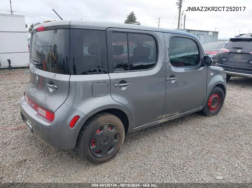 2012 Nissan Cube 1.8 S VIN: JN8AZ2KR2CT252017 Lot: 40126134