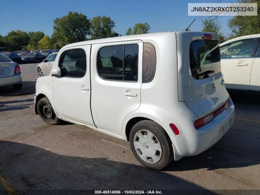 2012 Nissan Cube 1.8 S VIN: JN8AZ2KRXCT253240 Lot: 40514086