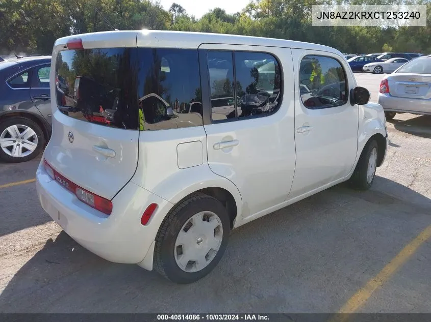 2012 Nissan Cube 1.8 S VIN: JN8AZ2KRXCT253240 Lot: 40514086