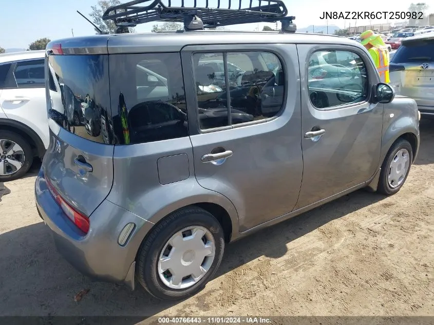 2012 Nissan Cube 1.8 S VIN: JN8AZ2KR6CT250982 Lot: 40766443