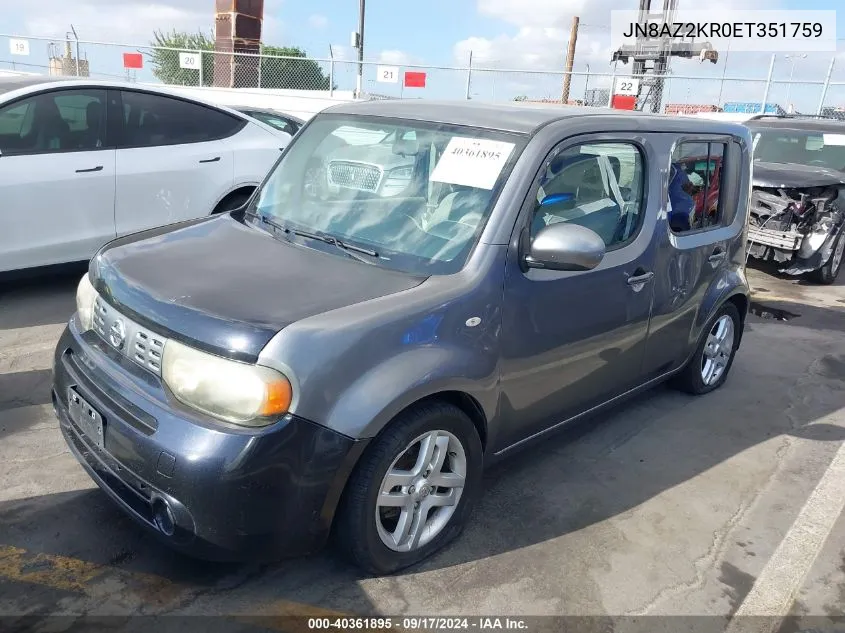 2014 Nissan Cube 1.8 Sl VIN: JN8AZ2KR0ET351759 Lot: 40361895