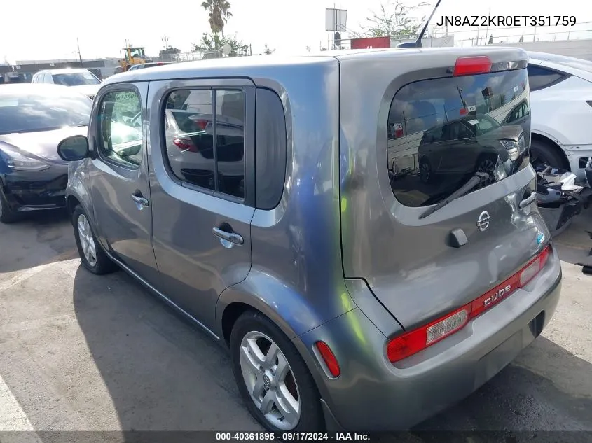 2014 Nissan Cube 1.8 Sl VIN: JN8AZ2KR0ET351759 Lot: 40361895