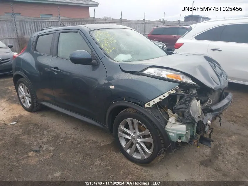 2011 Nissan Juke S/Sv/Sl VIN: JN8AF5MV7BT025456 Lot: 12154749