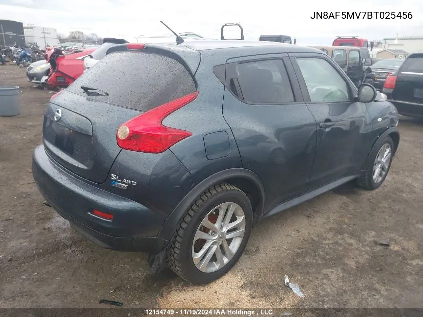 2011 Nissan Juke S/Sv/Sl VIN: JN8AF5MV7BT025456 Lot: 12154749