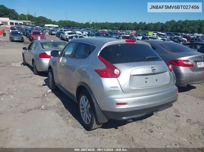 2011 Nissan Juke Sl VIN: JN8AF5MV6BT027456 Lot: 39574638