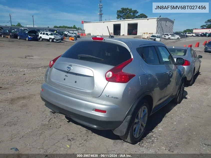 2011 Nissan Juke Sl VIN: JN8AF5MV6BT027456 Lot: 39574638