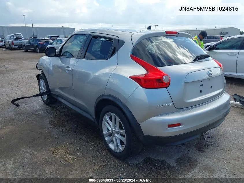 2011 Nissan Juke S VIN: JN8AF5MV6BT024816 Lot: 39648833