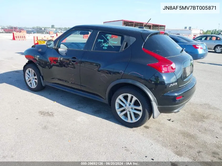 2011 Nissan Juke Sv VIN: JN8AF5MV7BT005871 Lot: 39692126