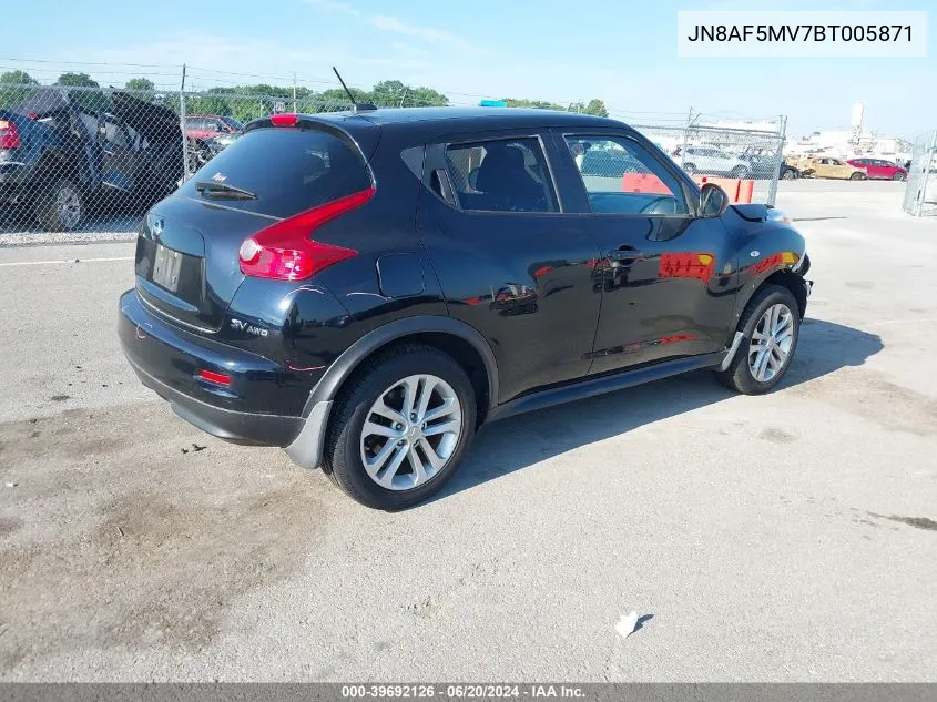 2011 Nissan Juke Sv VIN: JN8AF5MV7BT005871 Lot: 39692126