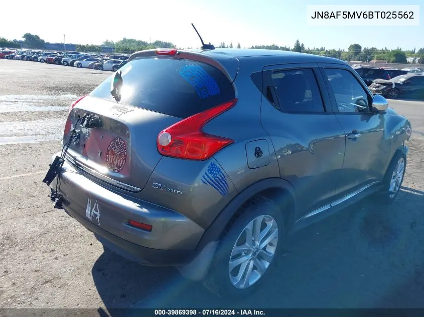 2011 Nissan Juke Sv VIN: JN8AF5MV6BT025562 Lot: 39869398