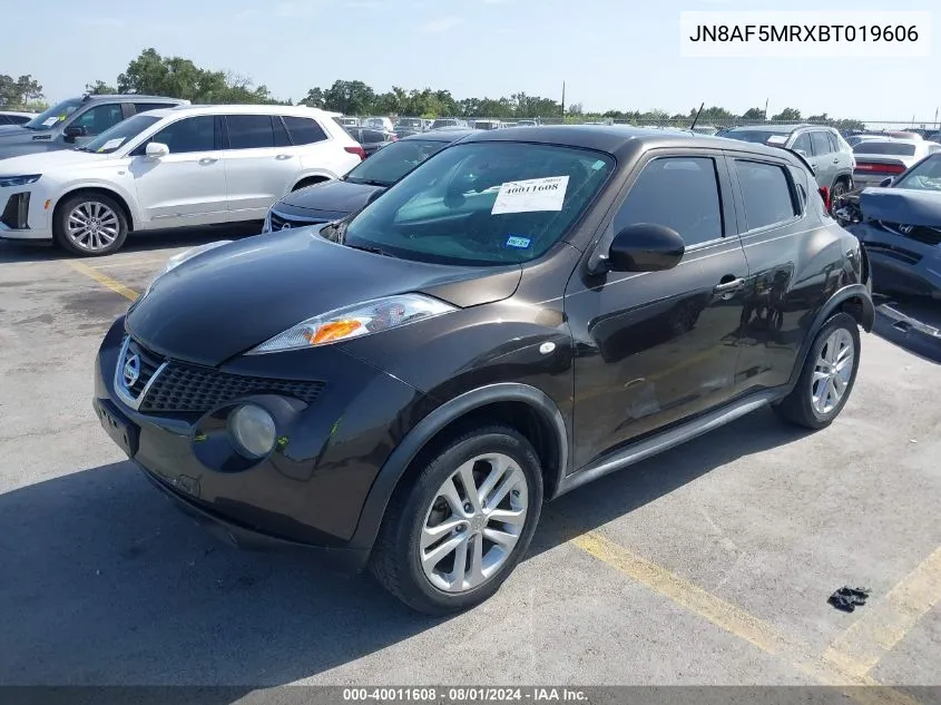 2011 Nissan Juke Sl VIN: JN8AF5MRXBT019606 Lot: 40011608