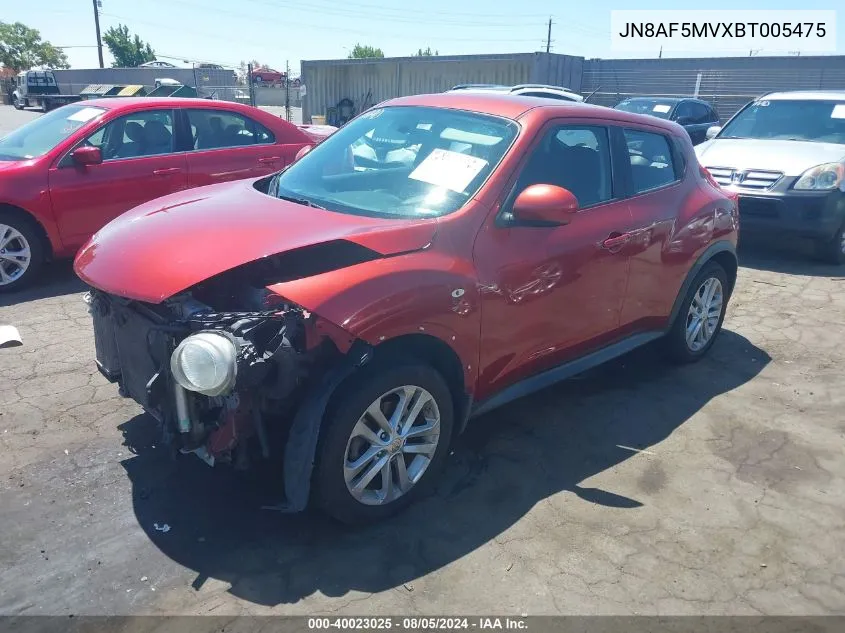 2011 Nissan Juke S VIN: JN8AF5MVXBT005475 Lot: 40023025