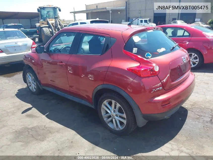 2011 Nissan Juke S VIN: JN8AF5MVXBT005475 Lot: 40023025