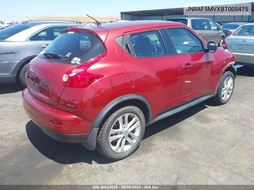 2011 Nissan Juke S VIN: JN8AF5MVXBT005475 Lot: 40023025