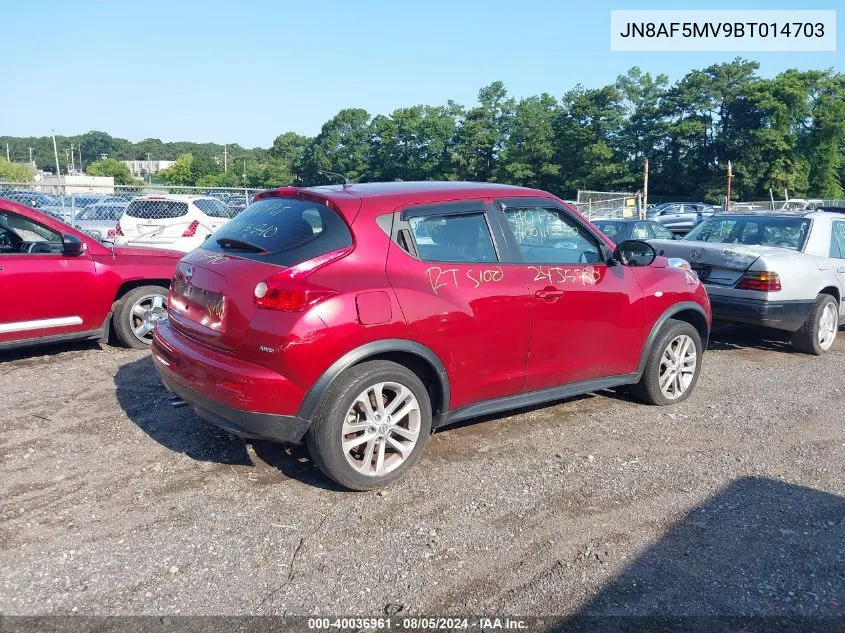 2011 Nissan Juke S VIN: JN8AF5MV9BT014703 Lot: 40036961