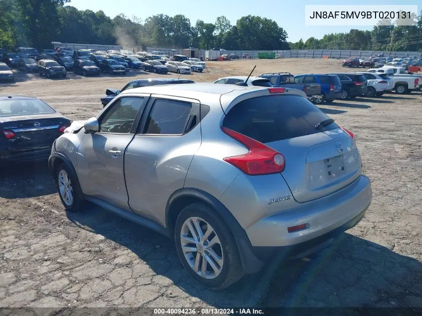 2011 Nissan Juke S/Sv/Sl VIN: JN8AF5MV9BT020131 Lot: 40094236